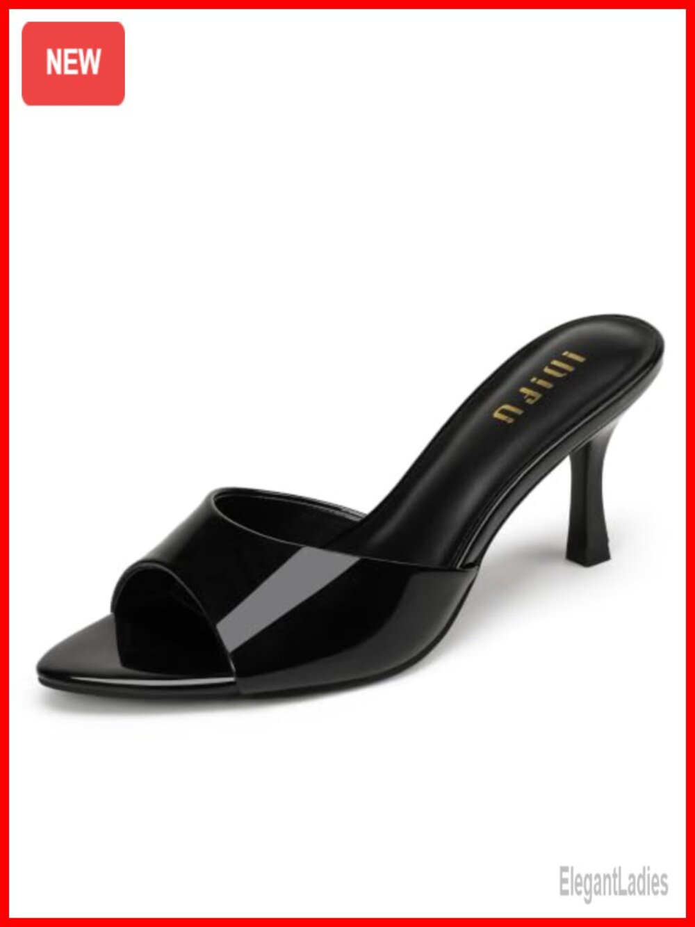 Kitten Heel Mule Sandals Pointed Toe Slip On Peep Toe Heeled